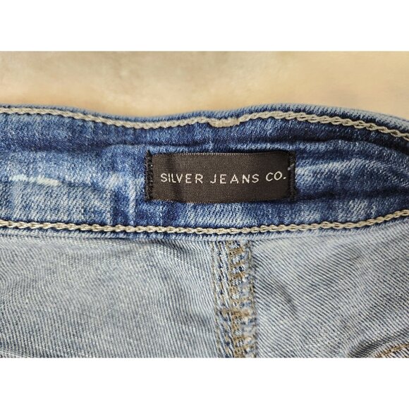 Silver Jeans Womens 32"x30.5" Elyse Slim Boot Cut Pants Stretch Blue Denim - Picture 9 of 16